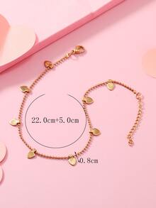 Geometric Charm Anklet - Gold - View 4