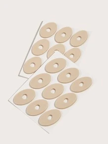 Cojines de espuma suave para callos, 18 piezas de almohadillas ovaladas autoadhesivas para el cuidado de los pies, protectores impermeables para pies, mujeres y hombres, adhesivo antidesgaste para el antepié - Caqui - Ver 3