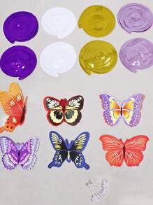15 piezas Serpentina de plástico colgante en forma de mariposa decorativo para fiesta - Multicolor - Ver 3