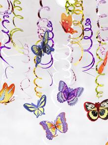 15 piezas Serpentina de plástico colgante en forma de mariposa decorativo para fiesta - Multicolor - Ver 7