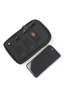 GAOLEMA Mini Men Letter Label Detail Belt Bag Chest Bag - Black - View 4