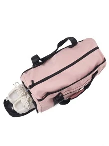 1pc Letter Graphic Training Bag Travel Bag - Pink - View 3