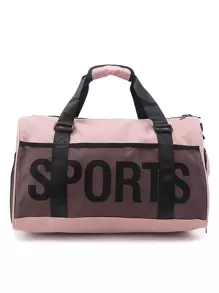 1pc Letter Graphic Training Bag Travel Bag - Pink - View 1