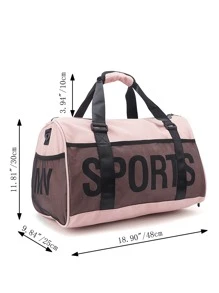 1pc Letter Graphic Training Bag Travel Bag - Pink - View 5