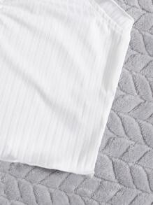 木耳邊吊帶背心和短褲休閒套裝 - 白色 - 查看 5