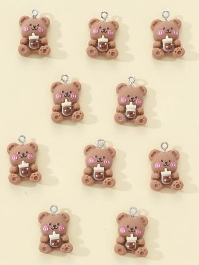 10入組/套卡通熊形DIY吊墜
