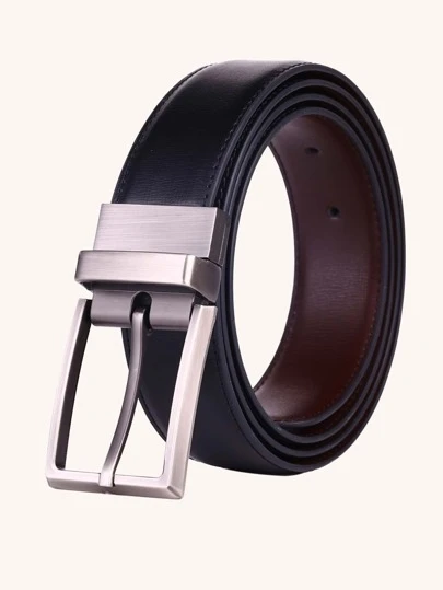 1pc Men Reversible Leather Belt With Rotating Buckle Summer, School Casual, Business, Boyfriend Husband Father Dad Men Gift, Daily Wear, Fashion, Teen, Outdoor, Vacation, Athletic, Travel, Street, Boho, Vintage Fall, Autumn, Halloween Autumn-Winter Accessories,Suitable For Teens, Youth,Men,Casual, Outdoor, Athletic, Vacation, Graduation Gifts, Birthday, Daily Wear
