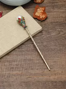 Rhinestone & Faux Pearl Decor Hair Pin - Multicolor - View 2