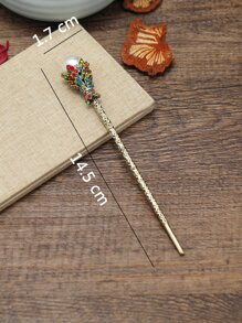 Rhinestone & Faux Pearl Decor Hair Pin - Multicolor - View 4