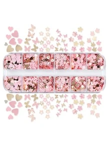 心形和蝴蝶设计美甲亮片DIY指甲饰品美甲宝石美甲用品指甲