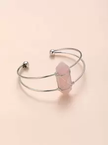 石頭裝飾開口手鐲 - 彩色 - 查看 1