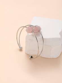 石頭裝飾開口手鐲 - 彩色 - 查看 4