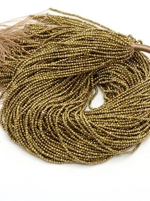 1 hebra Accesorio de joya DIY cuenta - Amarillo Oro - Ver 4