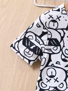 Toddler Boys Cartoon Graphic Snug Fit PJ Set - White - View 3