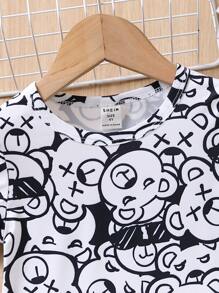 Toddler Boys Cartoon Graphic Snug Fit PJ Set - White - View 5