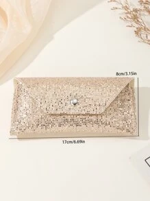 Glitter Snap Button Glasses Case Glasses Accessories For Women - Gold - View 7