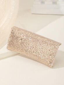 Glitter Snap Button Glasses Case Glasses Accessories For Women - Gold - View 3