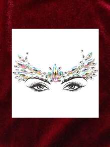 ROMWE Goth 1張水鑽面部紋身貼紙 - 彩色 - 查看 3