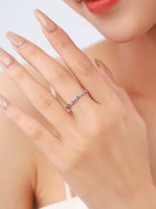 Modian 925 Sterling Silver Fashion Rainbow Colorful Zirconia Finger Ring For Women Luxury Sparkling CZ Fine Jewelry Gift - Silver - View 2