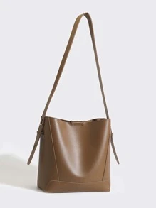 Bolso cubo minimalista - Marrón - Ver 3