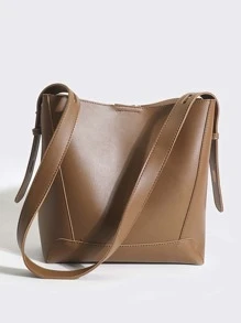 Bolso cubo minimalista - Marrón - Ver 5