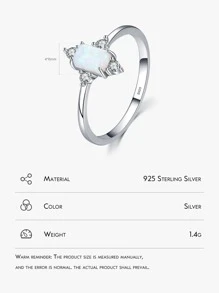 Anillo de plata con decoración de circonita cúbica regalo para mujer - Plateado - Ver 3