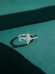 Anillo de plata con decoración de circonita cúbica regalo para mujer - Plateado - Ver 6