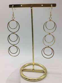 Circle Drop Earrings - Yellow Gold - View 5