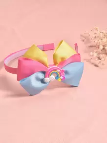小女童彩虹和蝴蝶結裝飾髮箍 - 彩色 - 查看 1
