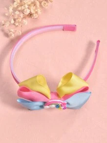 小女童彩虹和蝴蝶結裝飾髮箍 - 彩色 - 查看 2