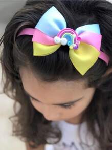 小女童彩虹和蝴蝶結裝飾髮箍 - 彩色 - 查看 3