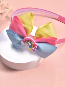 小女童彩虹和蝴蝶結裝飾髮箍 - 彩色 - 查看 5