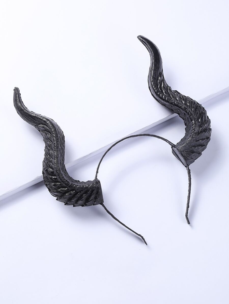 1PC Sừng Đen Trang Trí Trang Phục Băng Đô Cho BÊN - màu đen - Xem 1