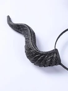 1PC Sừng Đen Trang Trí Trang Phục Băng Đô Cho BÊN - màu đen - Xem 4