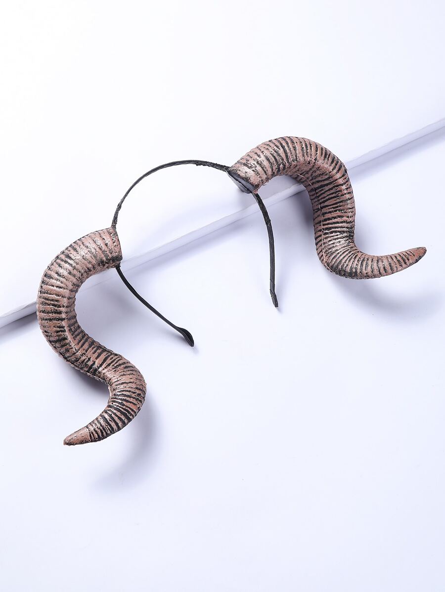 1入組萬聖節派對節日舞會cos紅色山羊角頭箍 - 彩色 - 查看 1