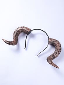 1入組萬聖節派對節日舞會cos紅色山羊角頭箍 - 彩色 - 查看 3