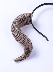 1入組萬聖節派對節日舞會cos紅色山羊角頭箍 - 彩色 - 查看 4