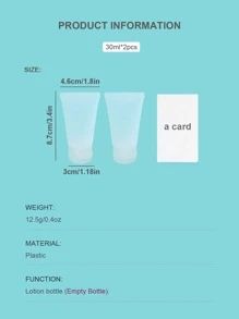 2pcs 30ML Empty Subpackage Bottle , Travel Essentials - White - View 6