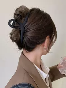 1 Stück einfacher und eleganter Stil Haarkrallen für den Alltag, lässige Sommerkrallen-Clips, Haarclips, Haarklammern, Haarspangen, Haarfänger-Clips, Schulsachen, College Herbst Winter Haarzubehör für Frauen für Urlaubsoutfits - Schwarz - Übersicht 4