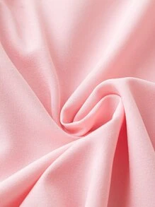 SHEIN LUNE 大碼素色前紐扣襯衫連衣裙 - 粉色 - 查看 5