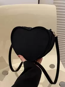 Borsa divertente mini con design cuore - nero - Visualizzare 1