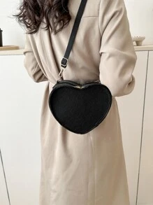 Borsa divertente mini con design cuore - nero - Visualizzare 2