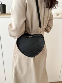 Borsa divertente mini con design cuore - nero - Visualizzare 7