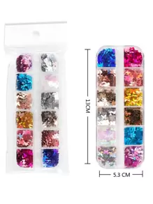1盒蝴蝶图案美甲亮片DIY指甲饰品美甲宝石美甲用品指甲