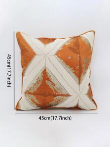 1入組幾何樣式靠墊套不附帶墊芯燈織物裝飾抱枕套 - 橘色 - 查看 3