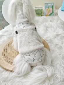 Cherry Print Ruffle Trim Pet Tee