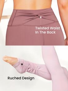 GLOWMODE 32英吋featherfit™收窄relevé超長運動褲 - 藕粉色 - 查看 5