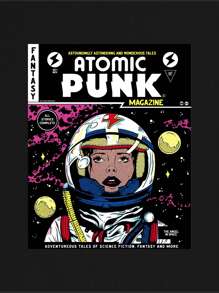 PULP AMERICANA Plus Cartoon & Slogan Graphic Tee - Black - View 2