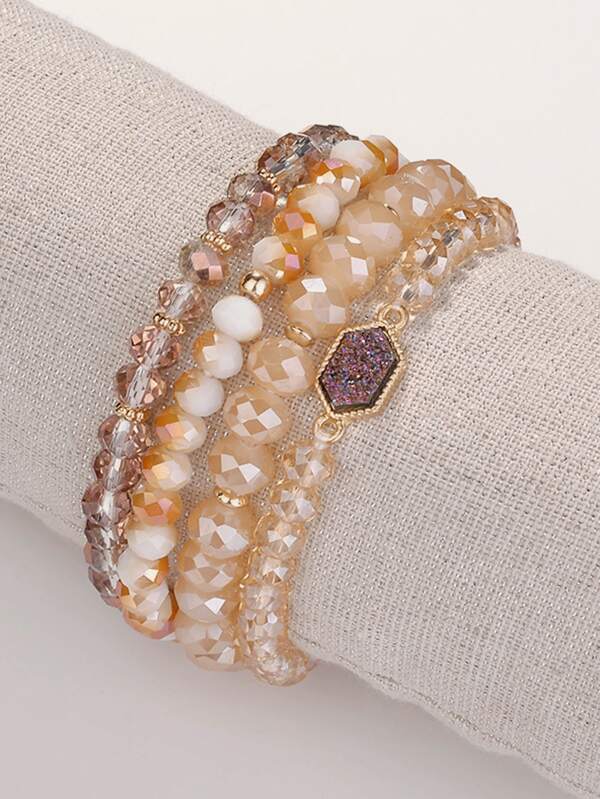 4pcs/Set Resin Crystal Cluster Bracelets