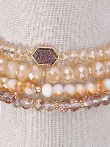 4pcs/Set Resin Crystal Cluster Bracelets - Brown - View 2